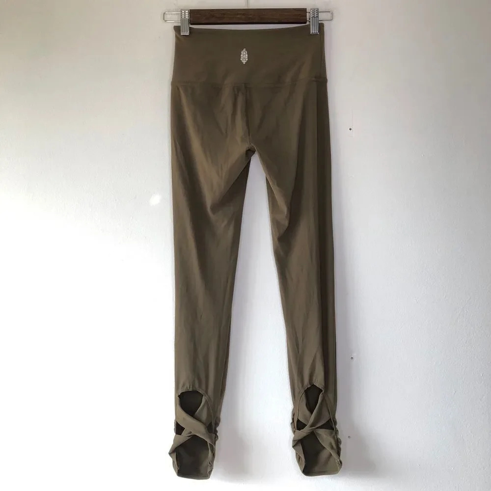 Free People Movement Olive Green Wave Rider Leggings Size XS - Picture 7 of 11